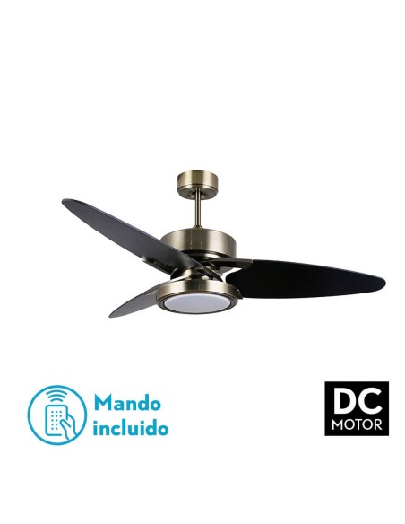 Fabrilamp Ventilador Aspas Reversibles Negro Nogal