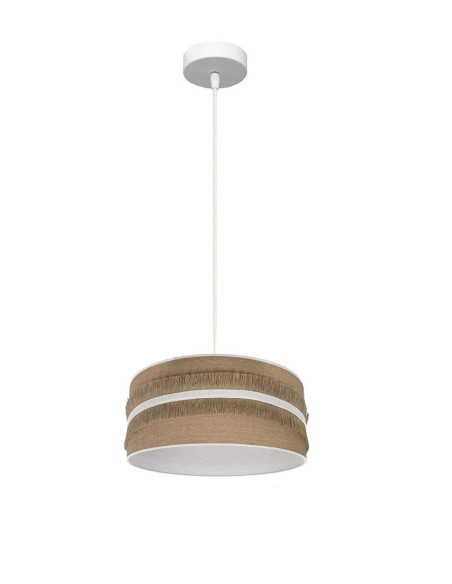 Lámpara de techo con tela de saco