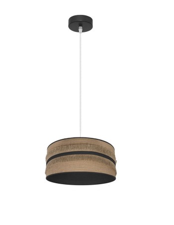 Lámpara pantalla tela saco y negra