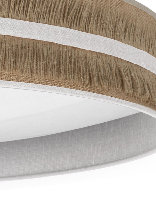 Lámpara plafón barato led acrílico y tela