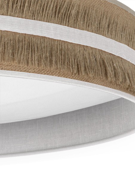 Lámpara plafón barato led acrílico y tela