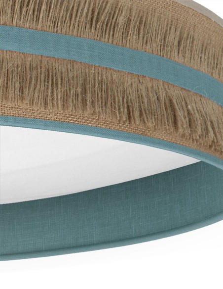 Plafón de techo con tela turquesa