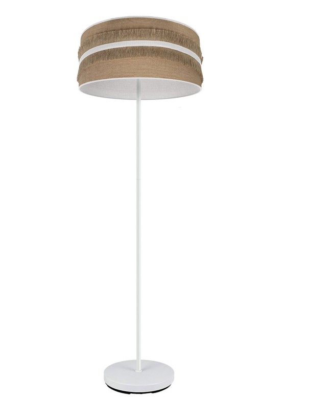 Lámpara de suelo pantalla saco-blanca