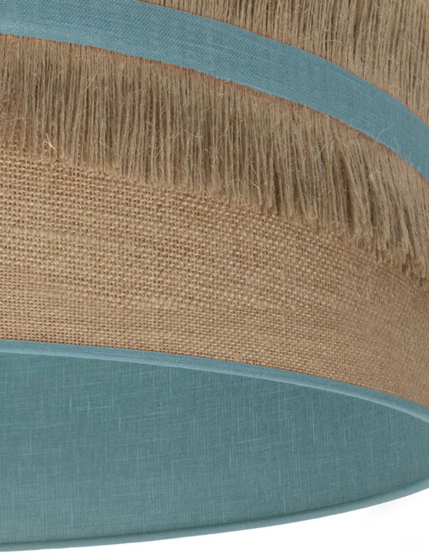 Rinconera con pantalla saco combinada lino turquesa