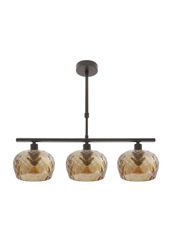 Lámpara 3 luces telescópica marrón