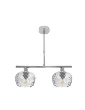 Lámpara con tulipa de cristal tallada transparente