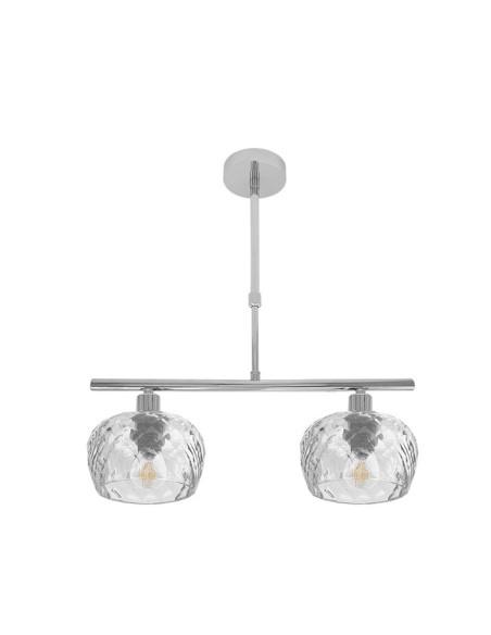 Lámpara con tulipa de cristal tallada transparente