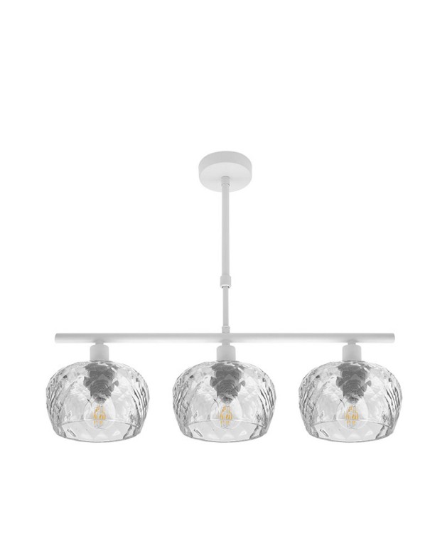 Lámpara telescópica 3 luces tulipa transparente