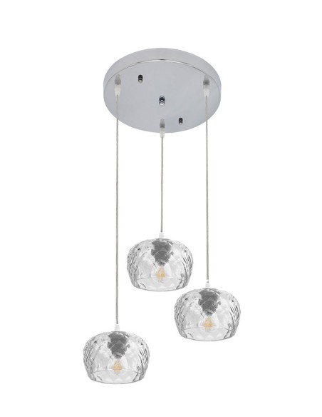 Lámpara 3 alturas cristal transparente