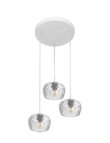 Lámpara colgante 3 alturas metal blanco