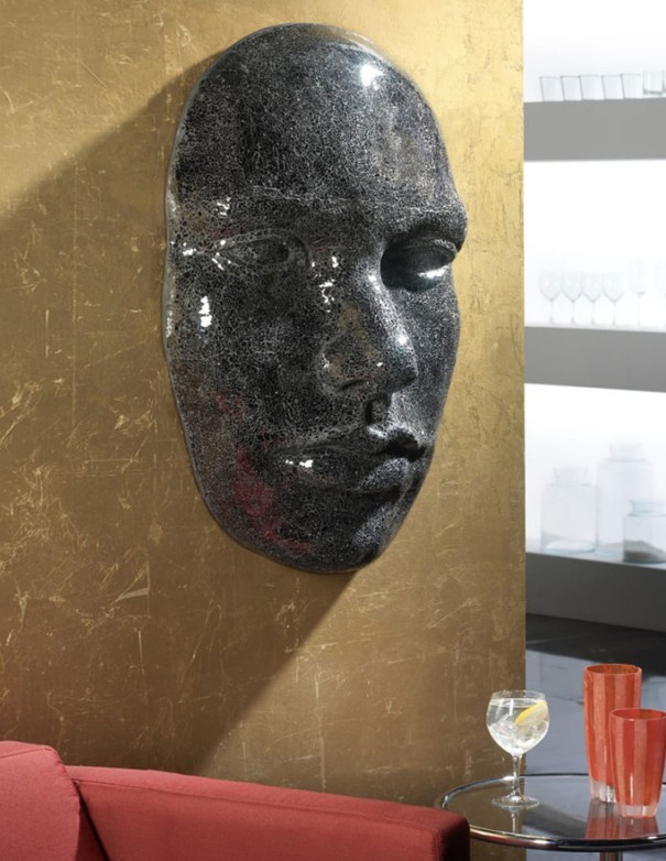 Cuadro de pared mascara negra en relieve