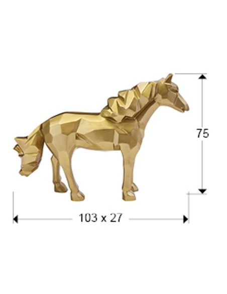 Caballo dorado gran tamaño en oferta