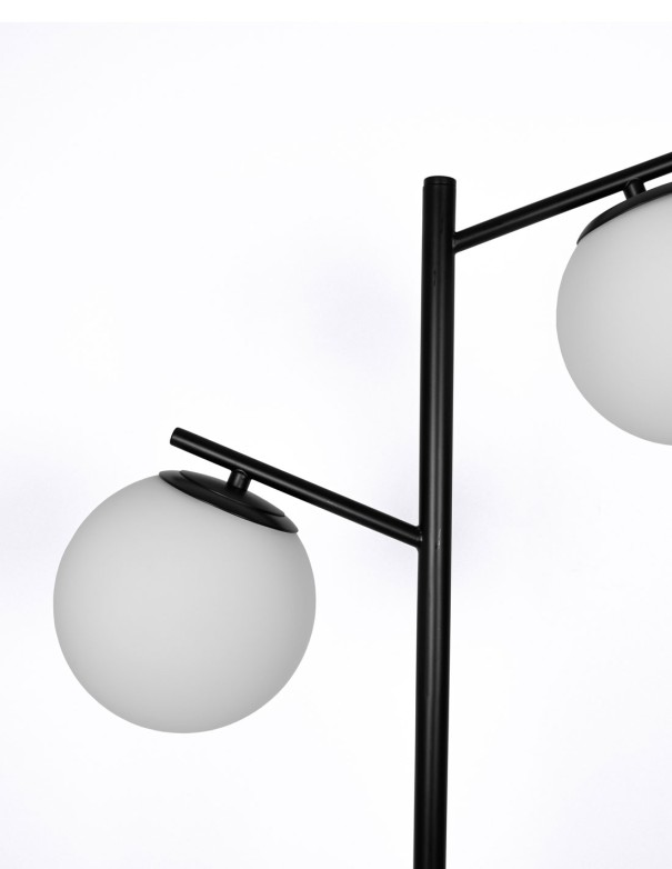 Lámpara de suelo negra doble brazo