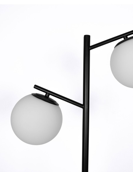 Lámpara de suelo negra doble brazo