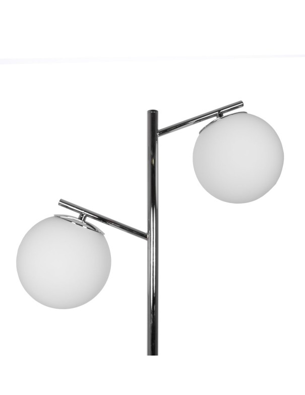 Lámpara de suelo cromada con tulipas