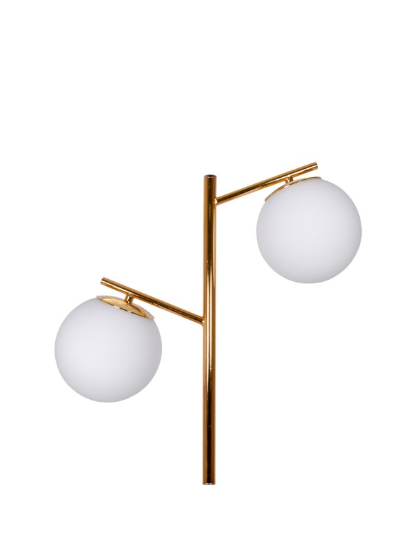 Pie de salón oro con doble tulipa.