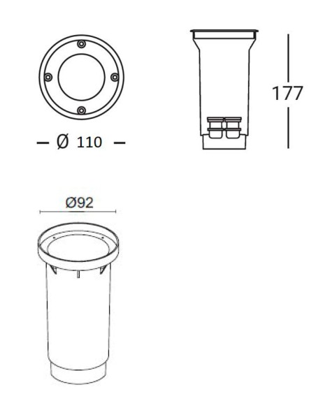 Foco de empotrar en suelo barato.
