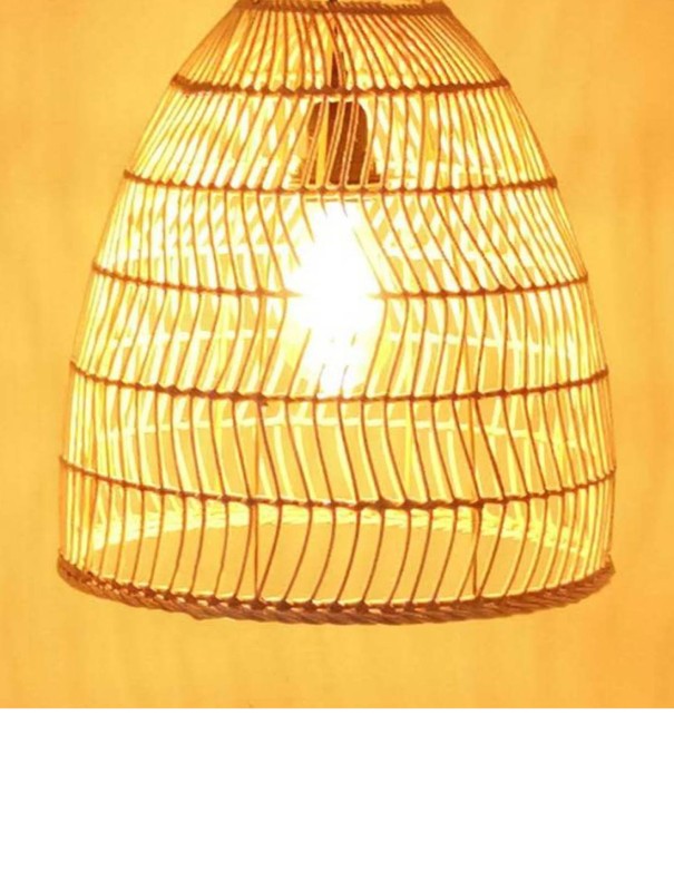 Lámparas de mimbre baratas en marrón y beis. Ofertas Luz Sevilla