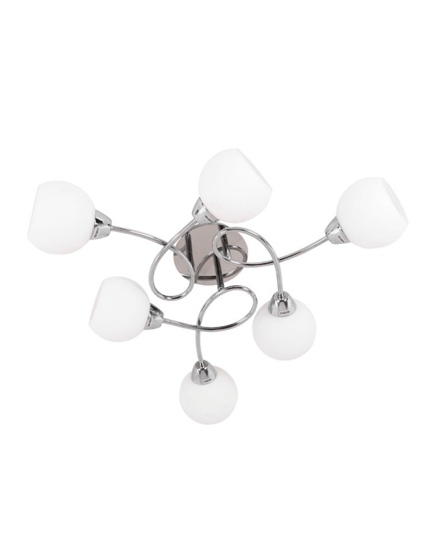 Lámpara cromada con tulipa de cristal