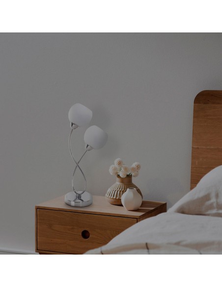 Lámpara para mesita de noche con 2 luces