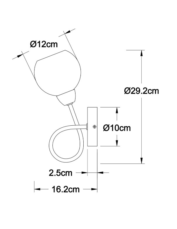Oferta aplique cromo con tulipa de cristal