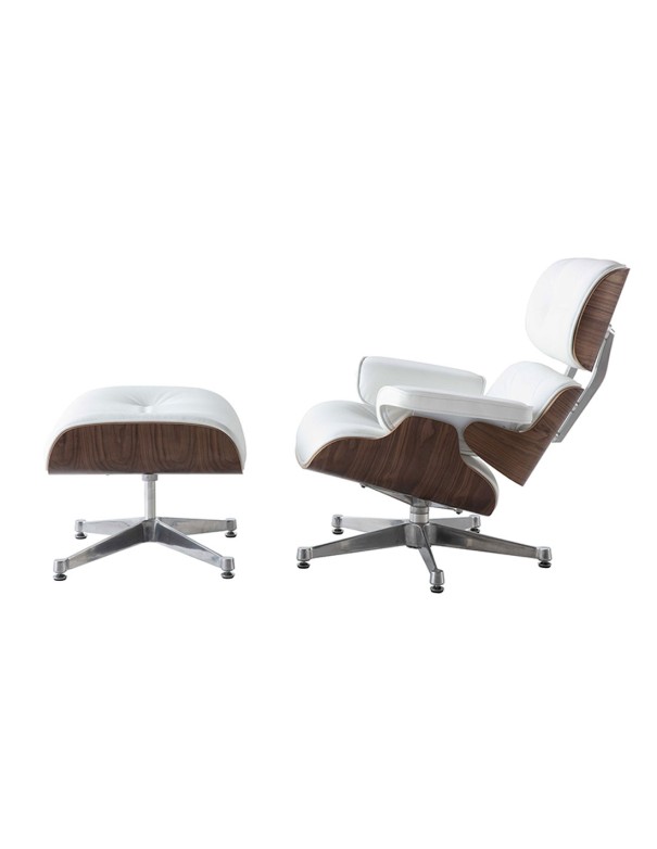 Sillón piel blanca Eames