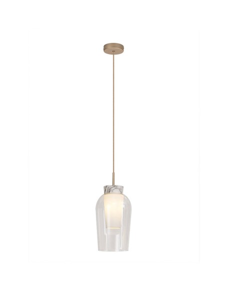 Lámpara Nora Oro combinada con mármol blanco