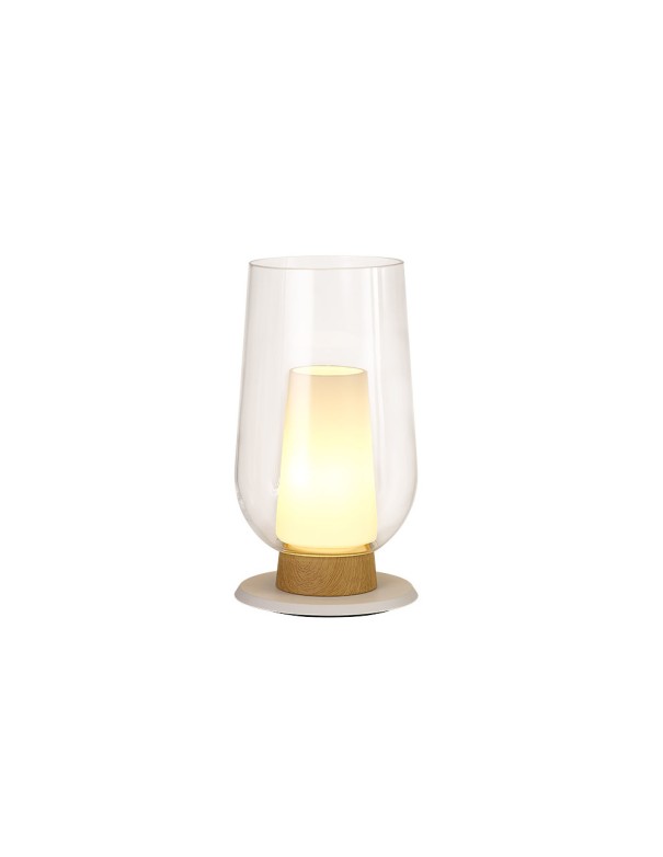 Lámpara de mesa Nora blanco/madera
