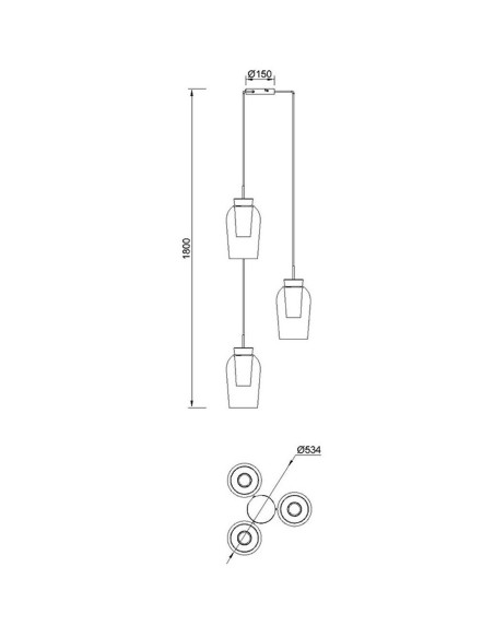 Lámpara de techo Nora 3 Luces