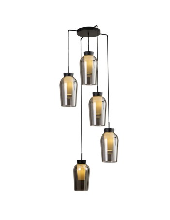 Lámpara de techo Nora tulipa cristal doble