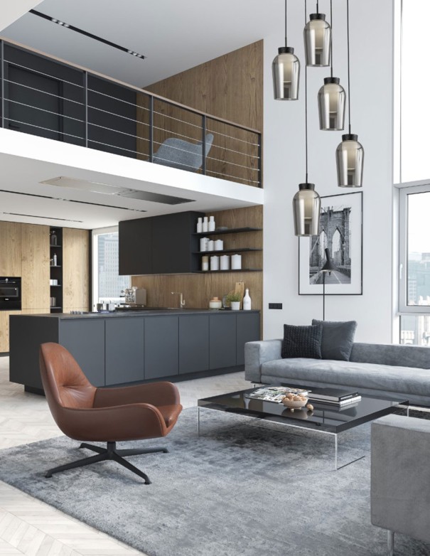 Lámpara Nora negra 5 alturas