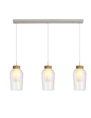 Oferta lámpara lineal Nora blanco/madera