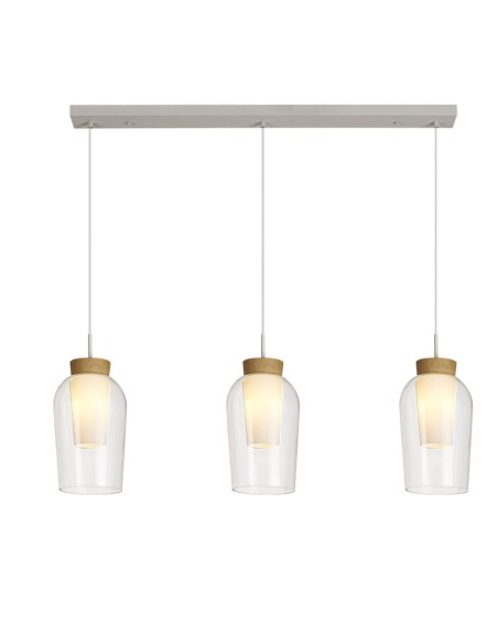 Oferta lámpara lineal Nora blanco/madera