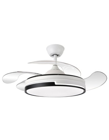 Ventilador retráctil blanco/negro