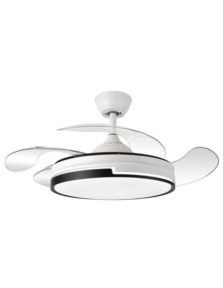 Ventilador retráctil blanco/negro