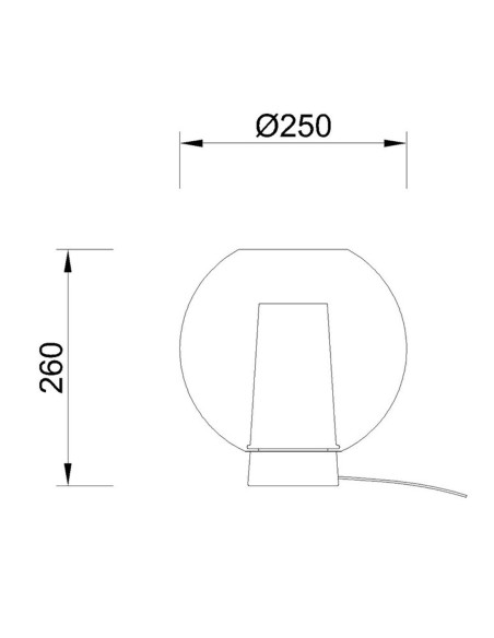 Lámpara de mesita Nora bola cristal cromo