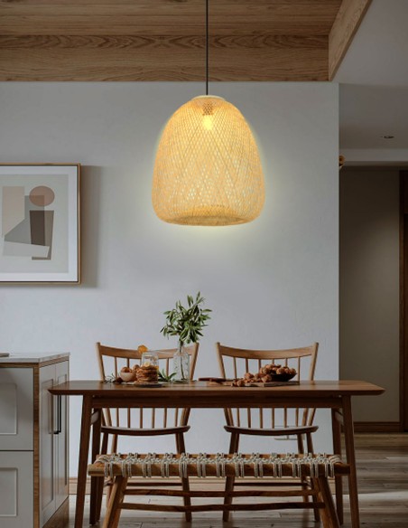 Lámpara rattan natural barata