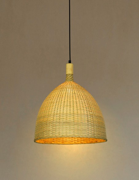Lámpara colgante rattan natural