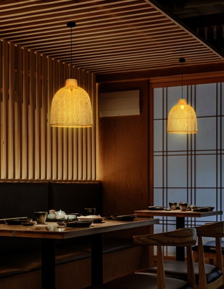 Lámpara rattan grande