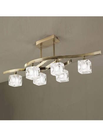 Lámpara Semiplafón dorada