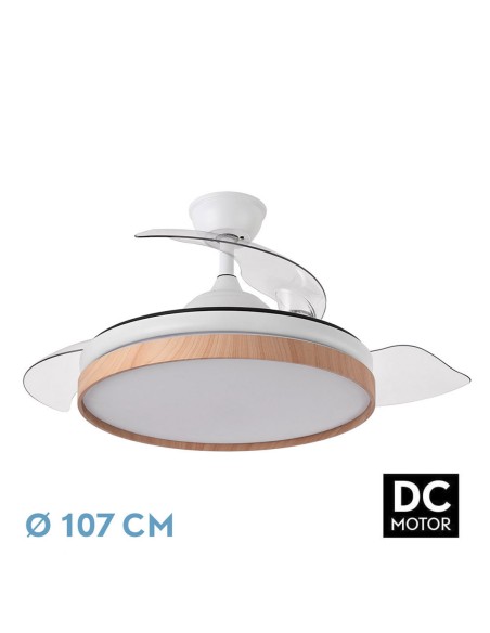 Ventilador retráctil blanco/haya