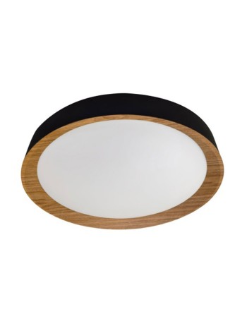 Plafón led negro con madera