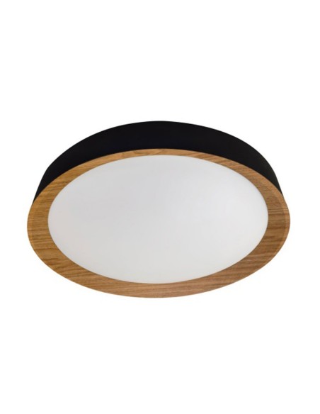 Plafón led negro con madera
