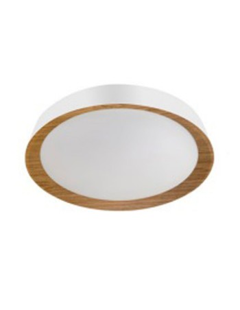 Plafón led blanco con madera 50CM