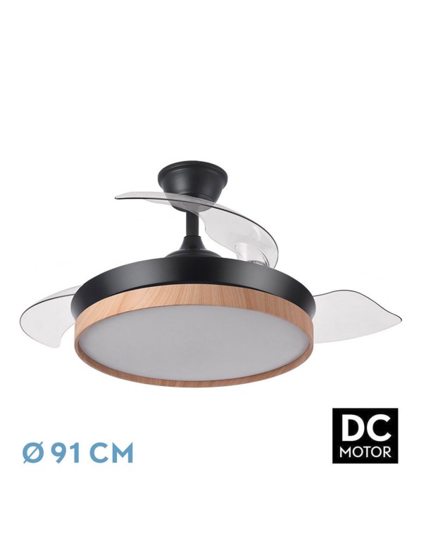 Ventilador pequeño retráctil negro Evros