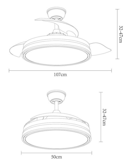 Ventilador de Techo Alto Rendimiento Retráctil