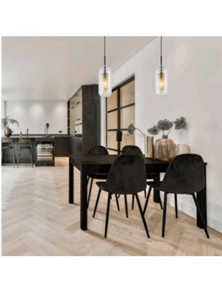 Lámpara De Techo Elmo De Cristal y Metal.