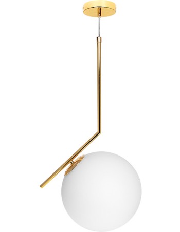 Lámpara oro bola blanca