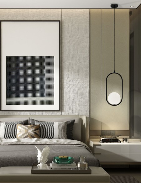 Aimee Lámpara Oval Negra Tulipa Opal