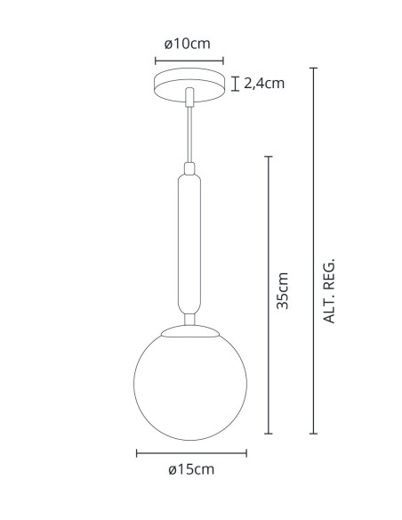 Lámpara de techo suspendida Aimee negra